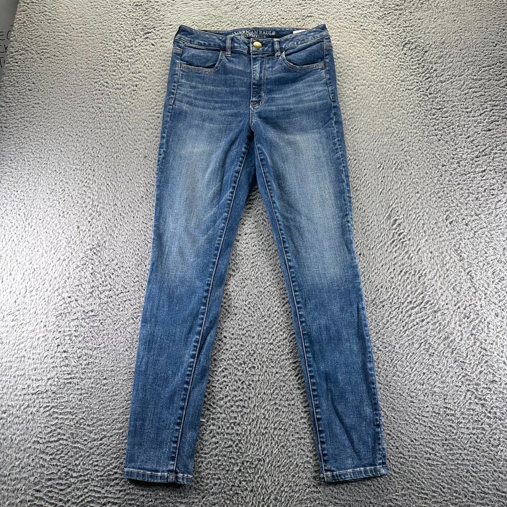 American Eagle Outfitters Jeans Womens 8 Blue Cotton Denim Jegging Stretch Faded
